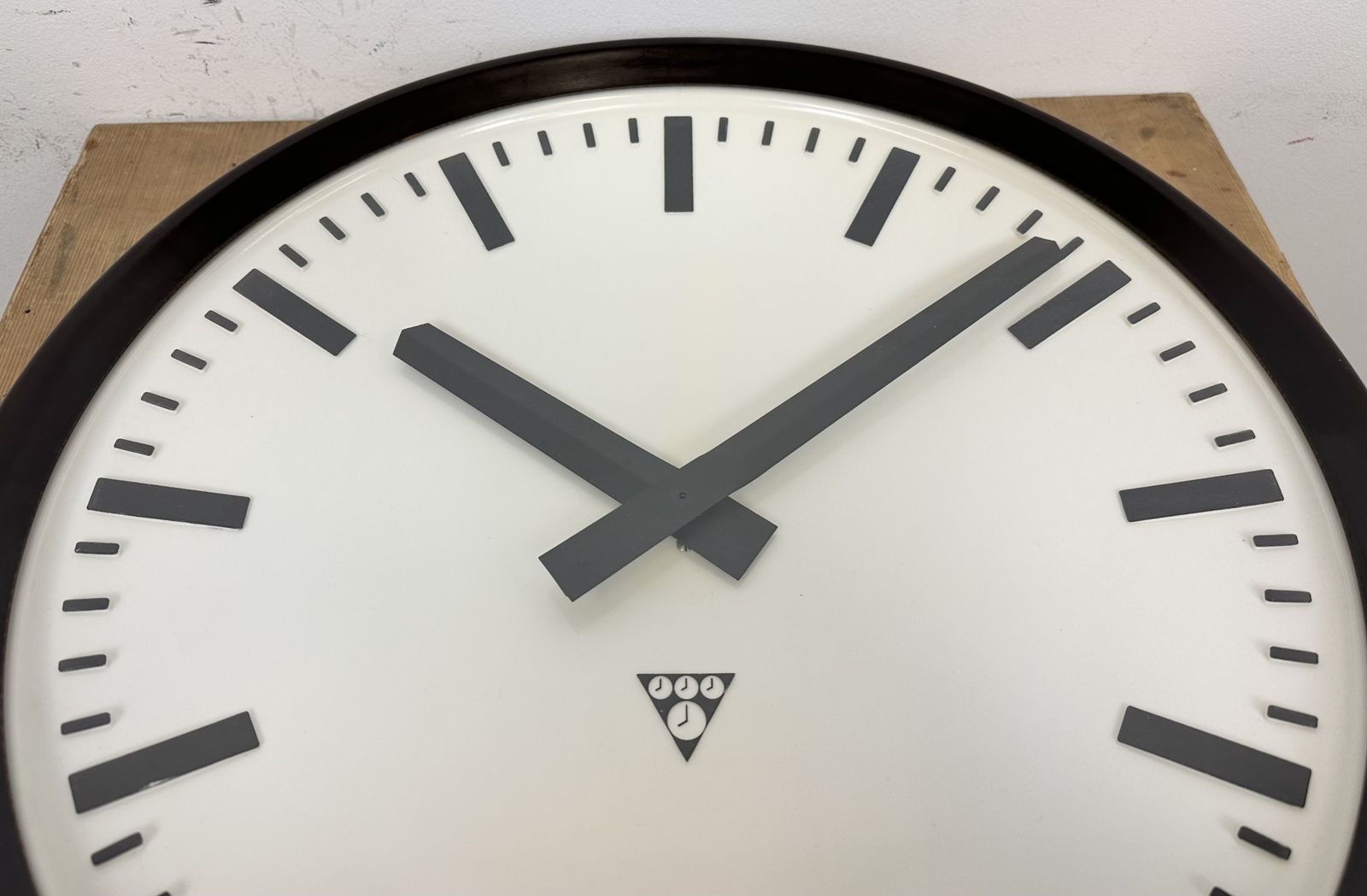 photo furniture Large Industrial Bakelite Factory Wall Clock From Pragotron, 1960s