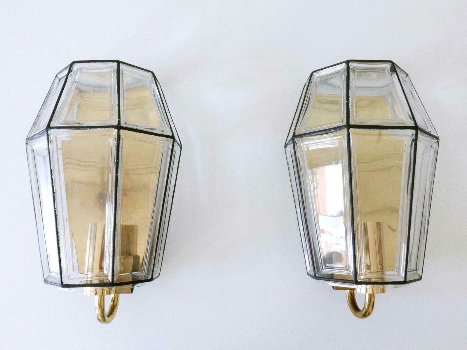 Set Of Two Mid Century Modern Sconces Or Wall Fixtures By Glashütte Limburg photo 1239.0