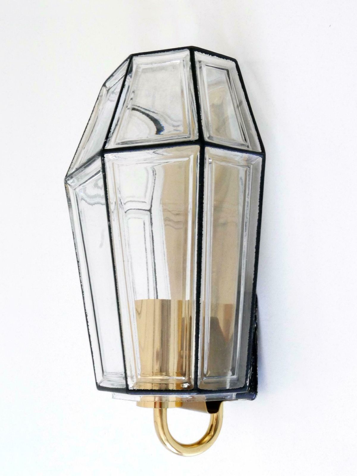 photo vintage Set Of Two Mid Century Modern Sconces Or Wall Fixtures By Glashütte Limburg
