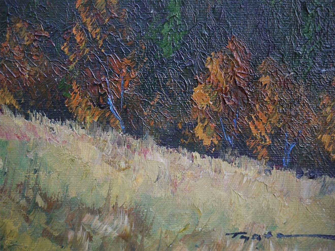 photo for sale Hilly Landscape Nature Painting Italian Oil On Canvas 1930