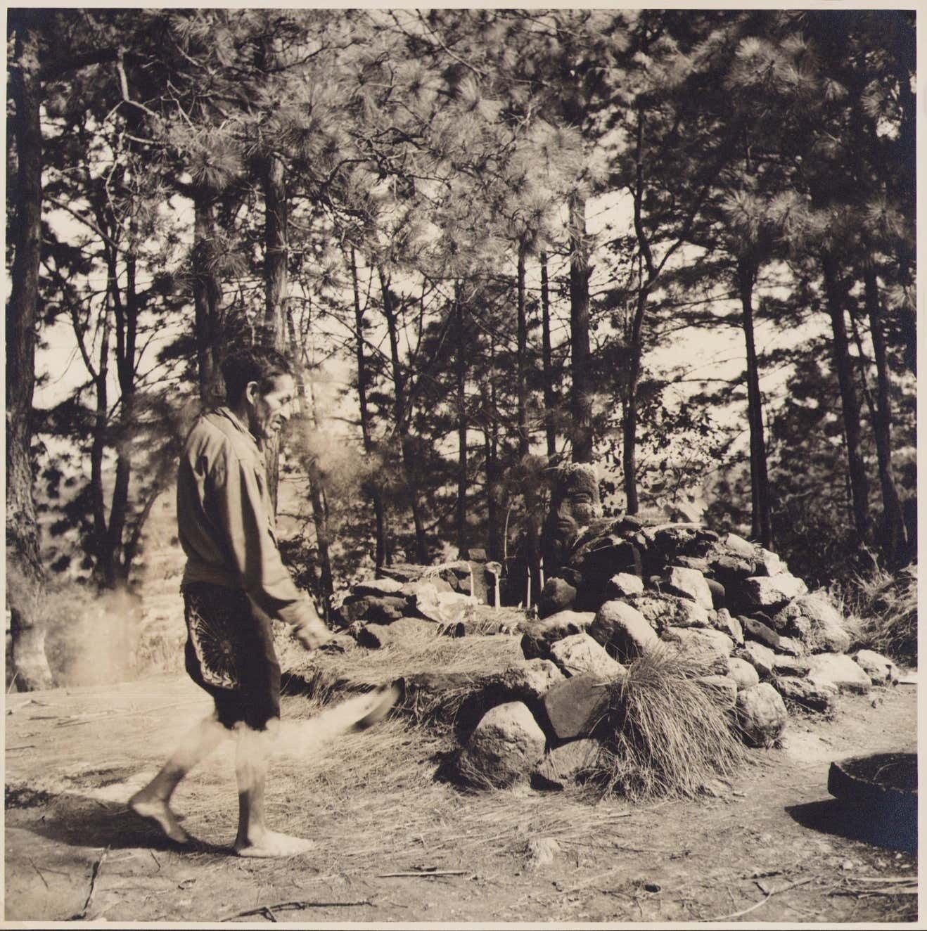 Hanna Seidel Guatemala, Woods, Man, Black And White Photograph, Circa 1960s, Circa 1960s