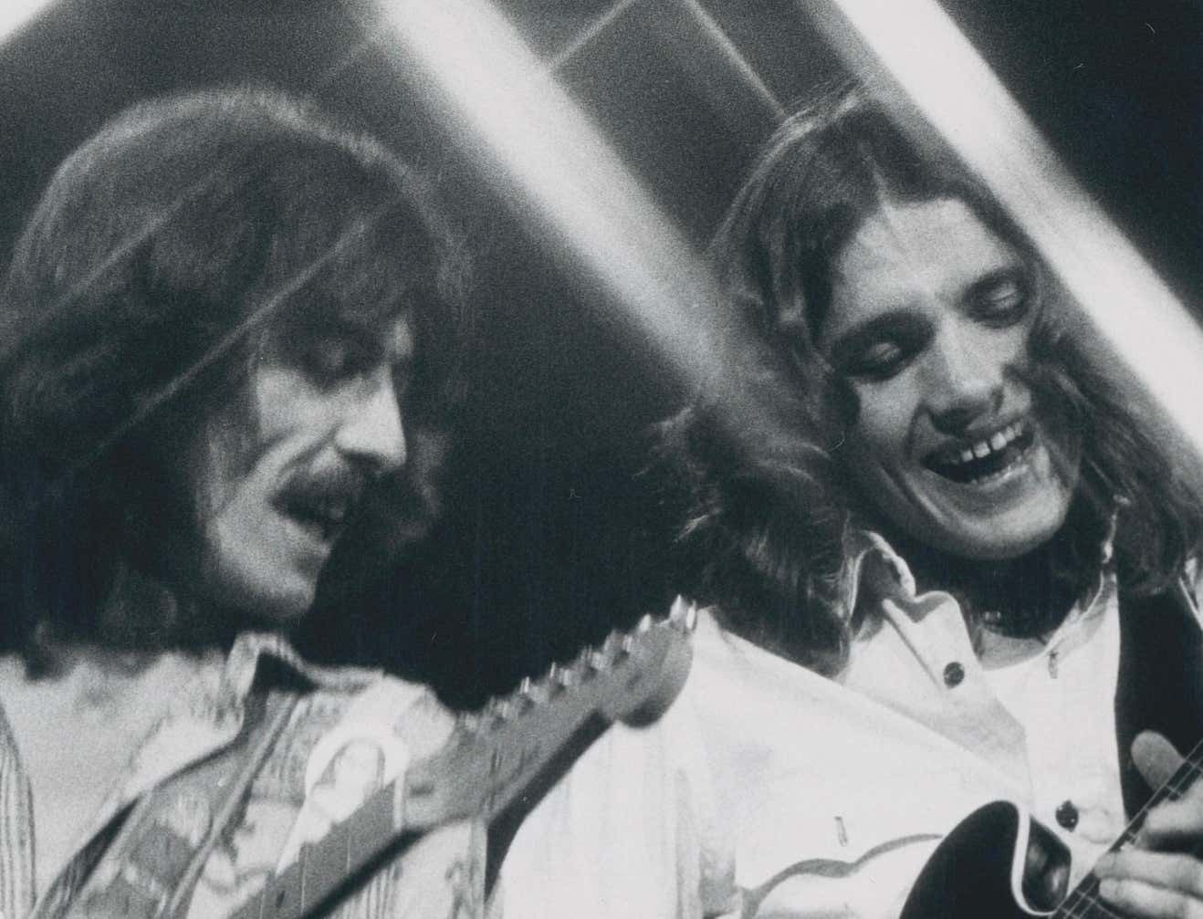 Henry Grossman Black And White Photograph By George Harrison, Robin Ford, 8" X 10". Circa 1970 photo furniture