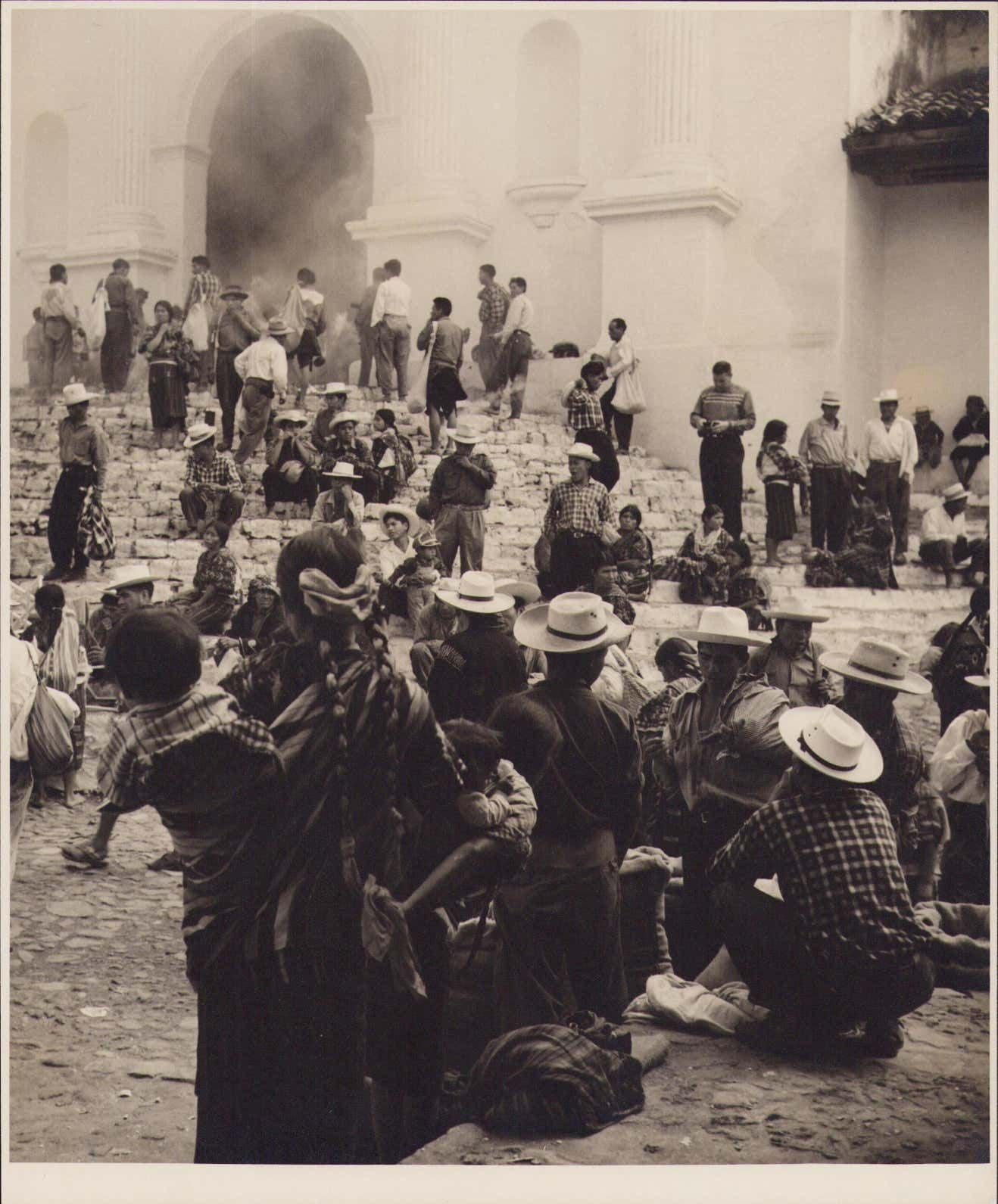 Hanna Seidel Guatemalan Street, Black And White Photograph Of People, Ca. 1960s Circa 1960s