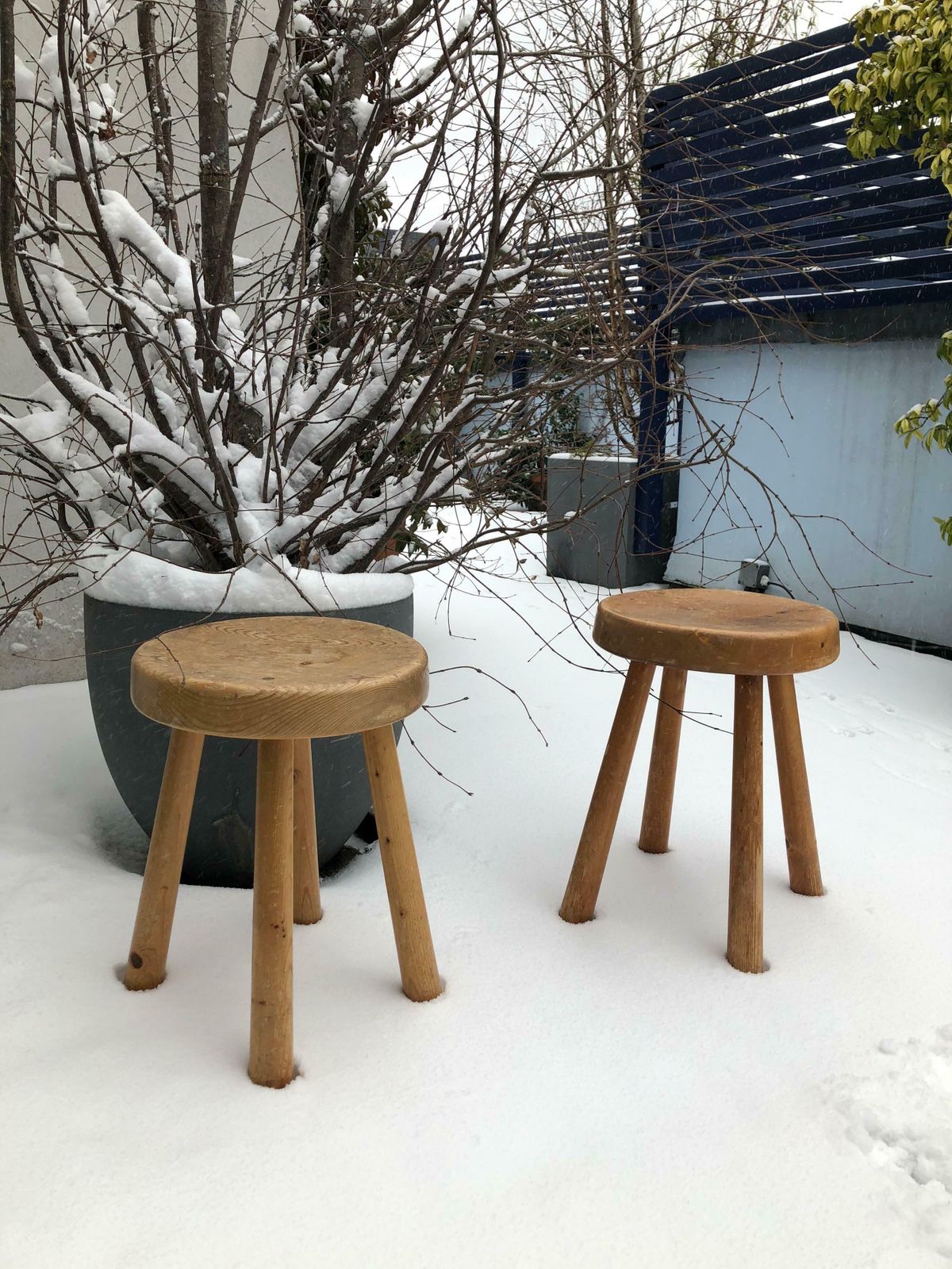 Very Rare Set Of Charlotte Perriand 4 Legs Configuration Stools photo Furniture