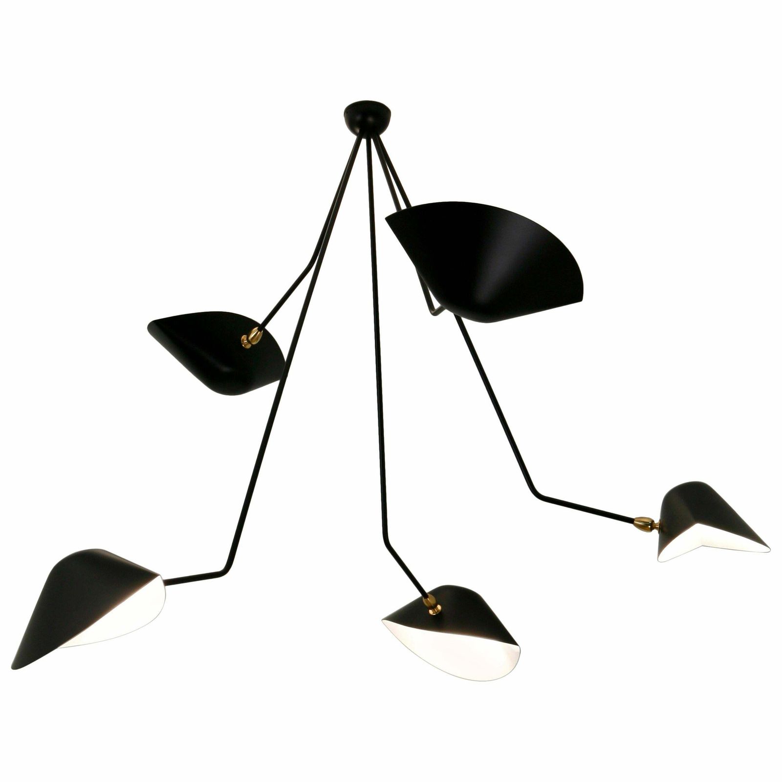 Ceiling Pendant Spider Lamp With Five Broken Arms By Les Editions, Serge Mouille