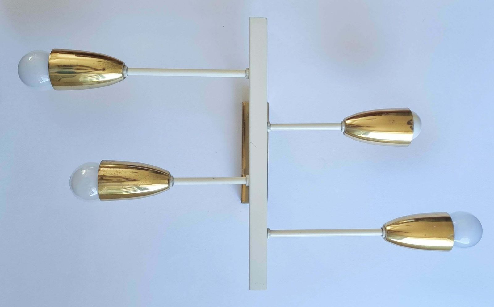 Pair Of Midcentury Wall Or Ceiling Lamps, Flush Mounts, Stilnovo Style, 1960s photo vinterior