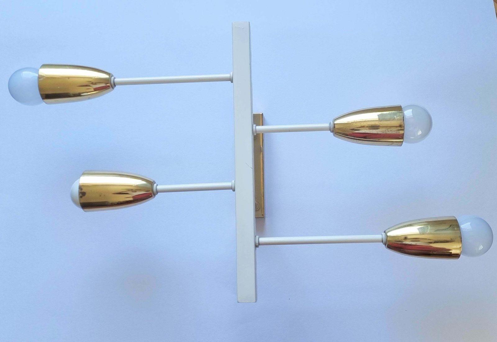 Lighting Pair Of Midcentury Wall Or Ceiling Lamps, Flush Mounts, Stilnovo Style, 1960s photo