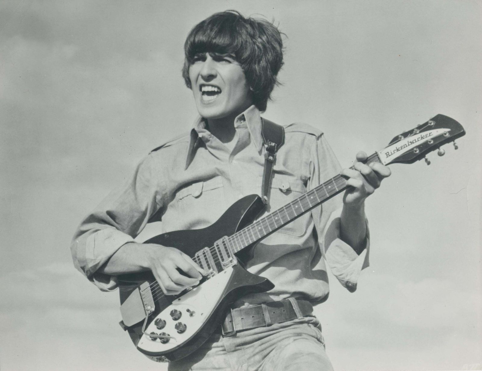 George Harrison Guitar Black And White Photography Ca 1970s