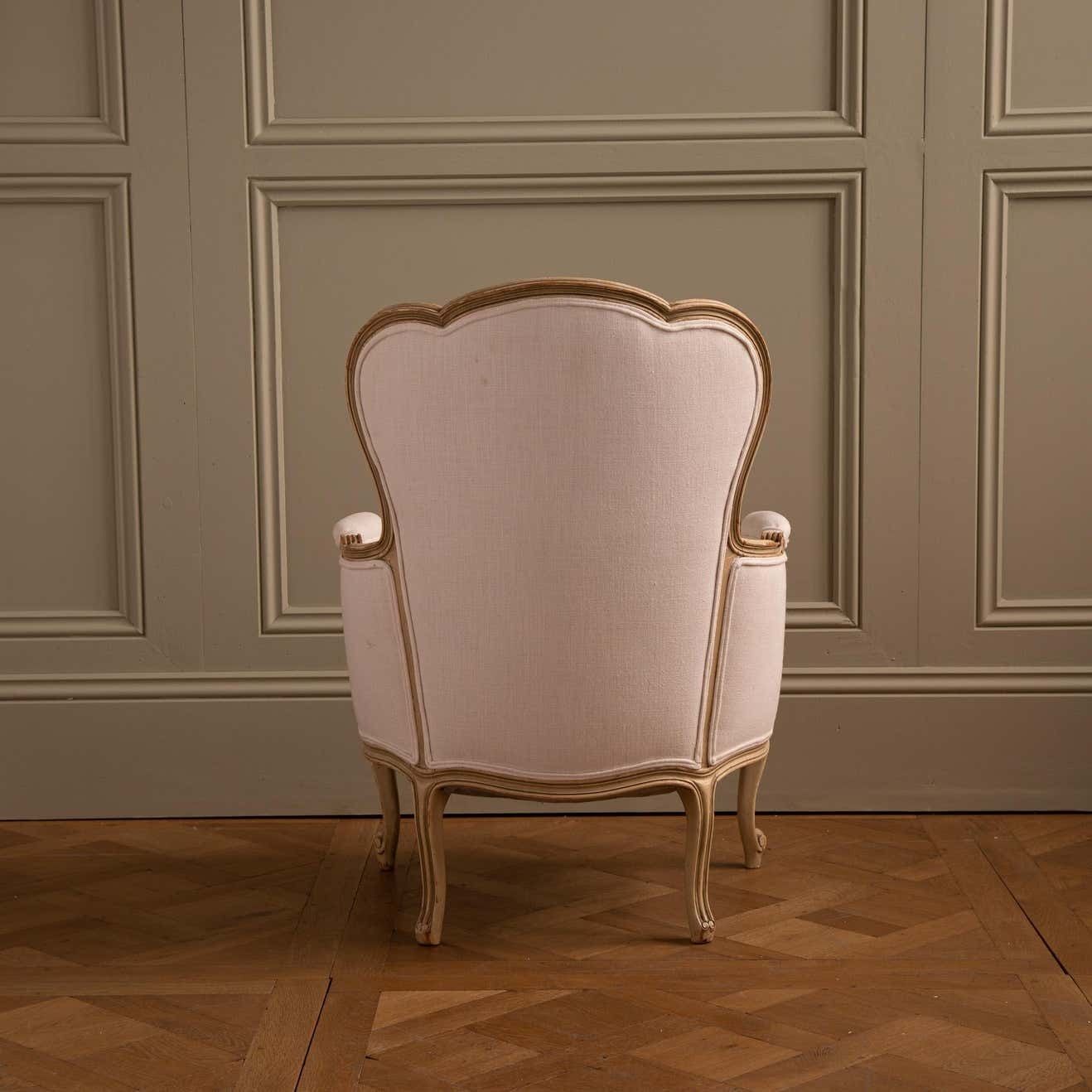 Swedish Gustavian Arm Chair Circa Early 1900's Painted Warm White photo vinterior