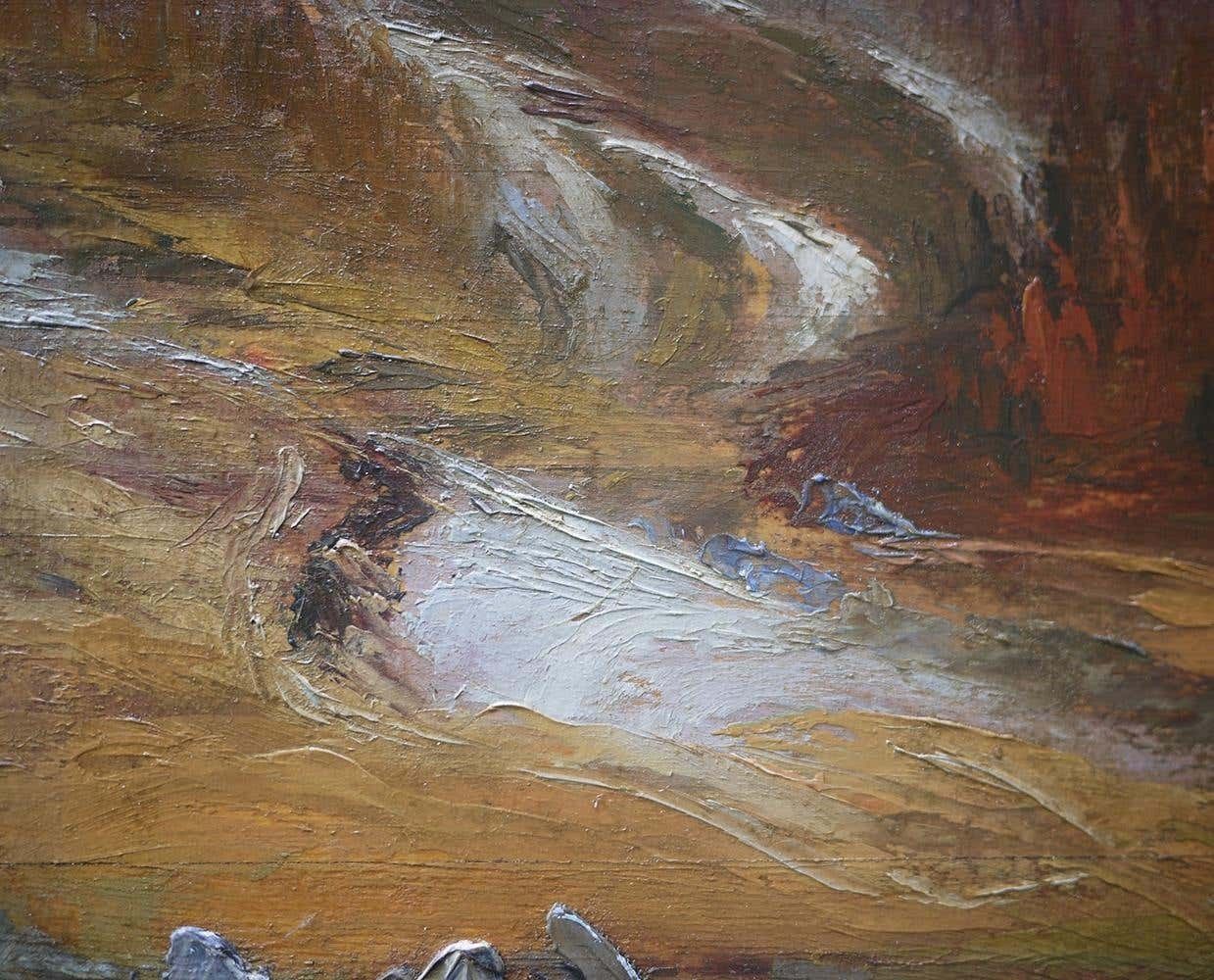 Oil Painting, Dolomites, "Monte Tuglia", Marcelliano Canciani, 1910s photo vintage