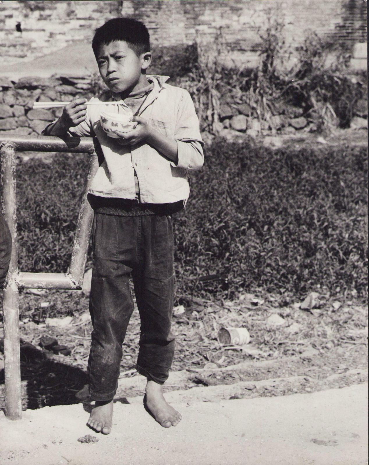 Hanna Seidel Hong Kong, Boy Eating, Black And White Photograph, 1960s,