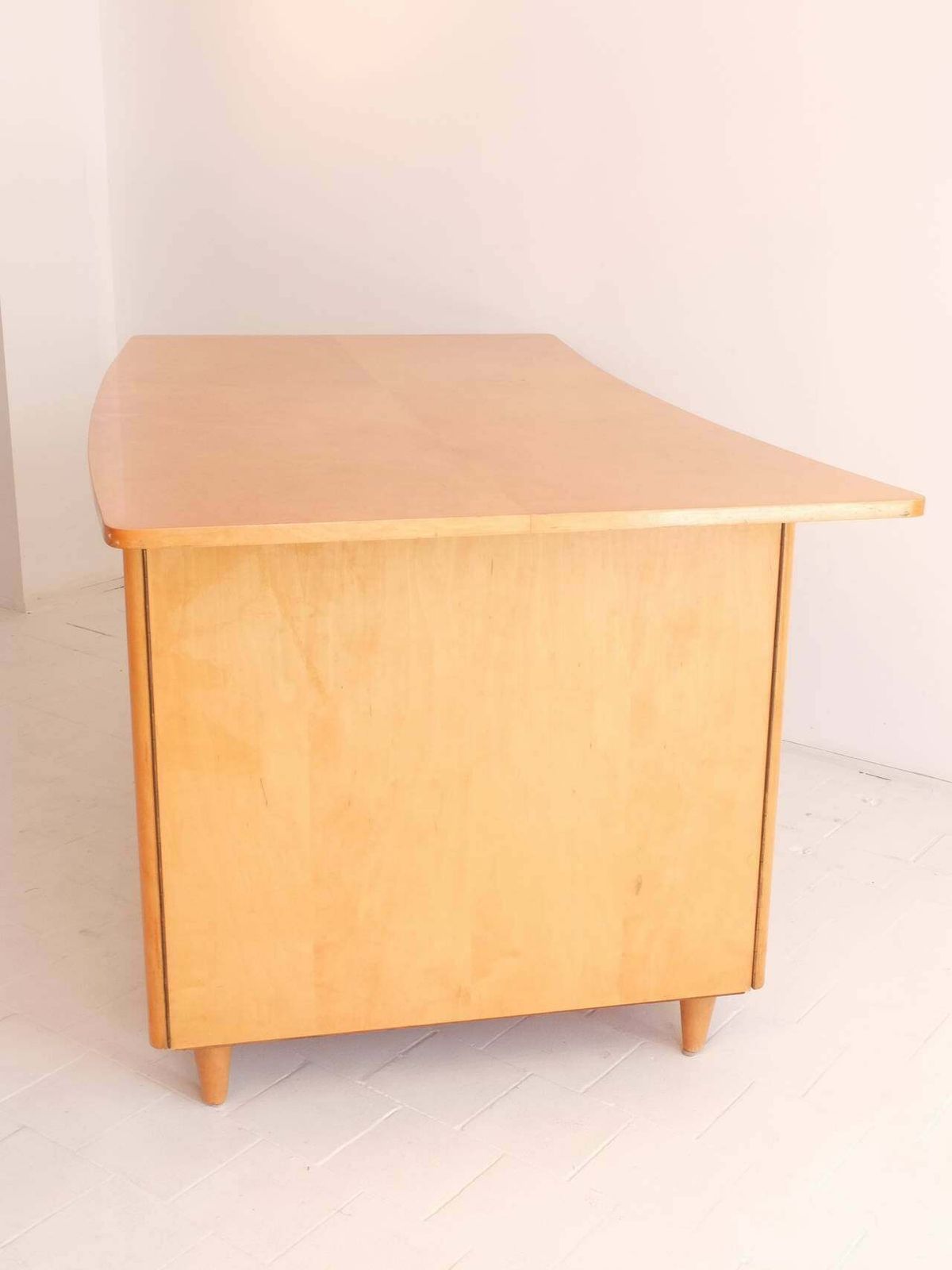 Mid Century Double Sided Executive Birch Desk Imexcotra photo vintage