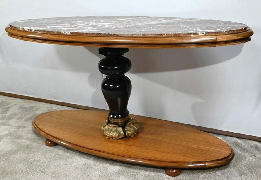 Important Center Table In Mahogany  Art Deco  Early 20th Century photo for sale