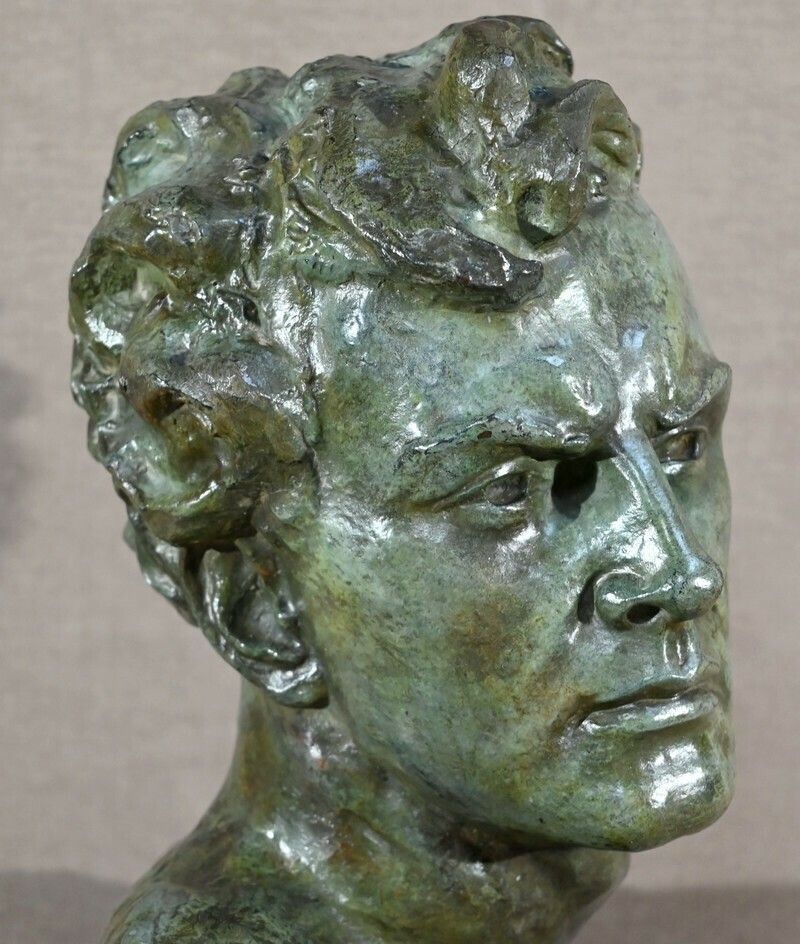 Art Important Bronze Jean Mermoz Signed A.Ouline  1st Part XX photo