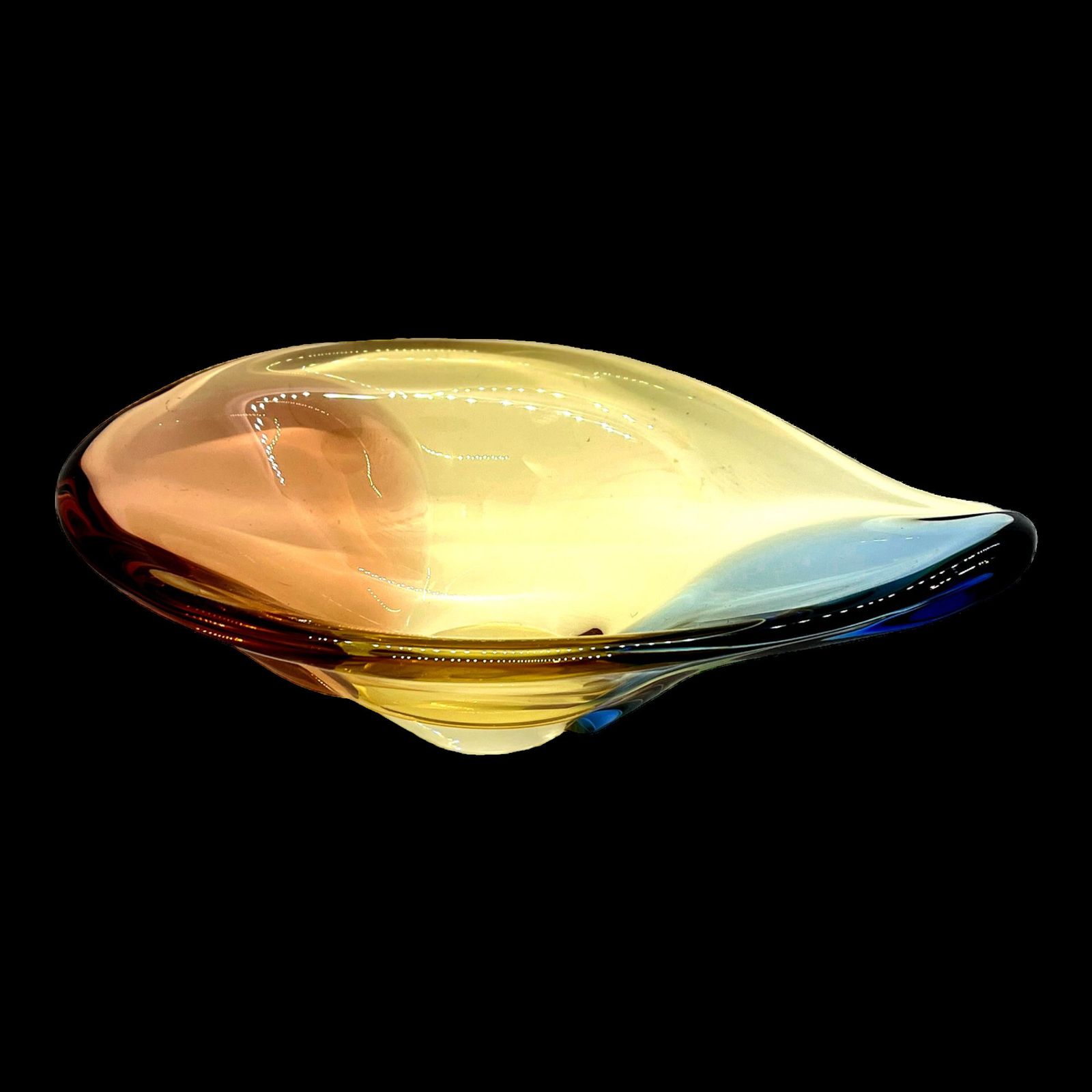 Organic Modern Glass Platter Designed By H Machovska Mstišov Moser Karlovarske Sklo Cechoslovakia