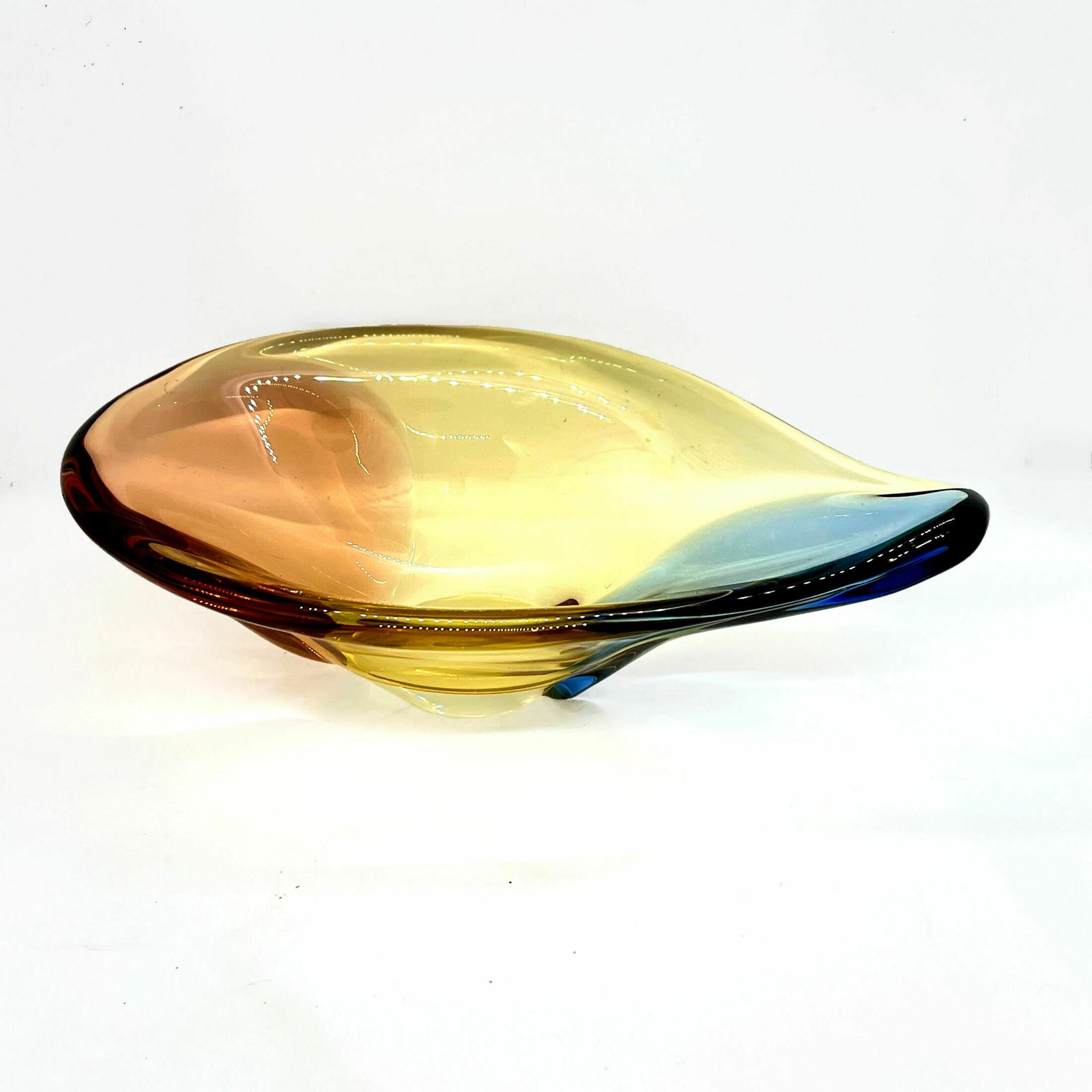Organic Modern Glass Platter Designed By H Machovska Mstišov Moser Karlovarske Sklo Cechoslovakia photo furniture