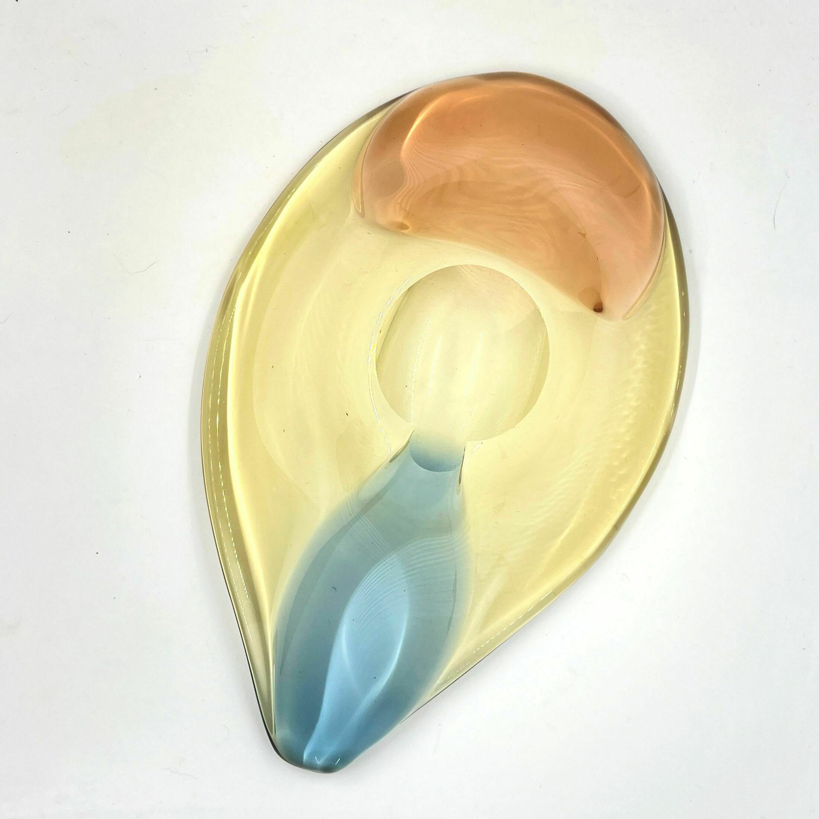 Organic Modern Glass Platter Designed By H Machovska Mstišov Moser Karlovarske Sklo Cechoslovakia photo buy