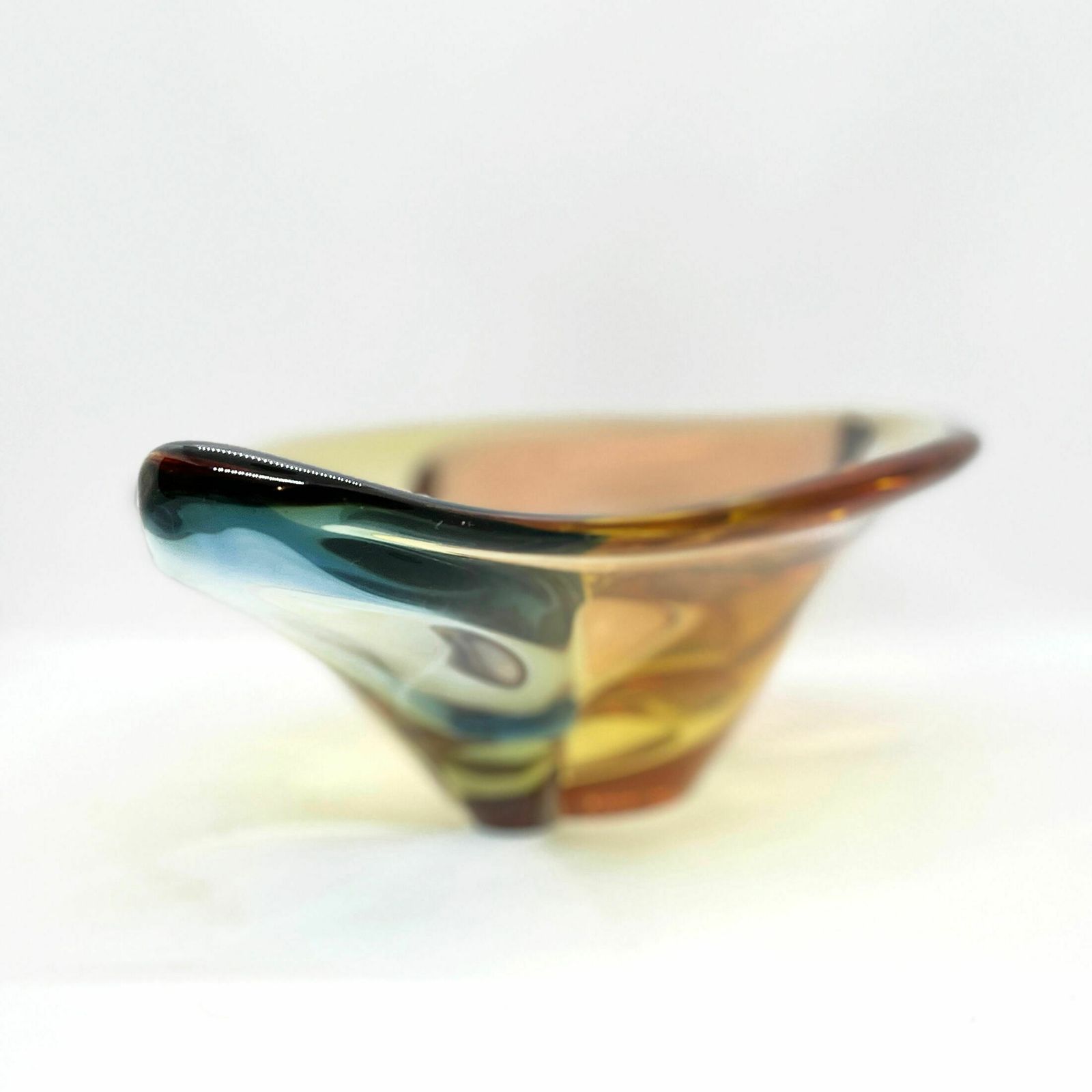 photo for sale Organic Modern Glass Platter Designed By H Machovska Mstišov Moser Karlovarske Sklo Cechoslovakia