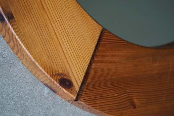 Wall Mirror In Solid Pine By Glasmäster Markaryd, Sweden, 1960s photo buy