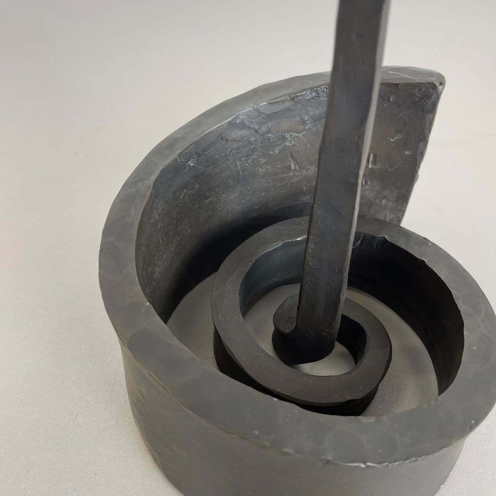 Large 42cm 3.9kg Brutalist Bronze Candleholder By Manfred Bergmeister, 1970s photo vintage