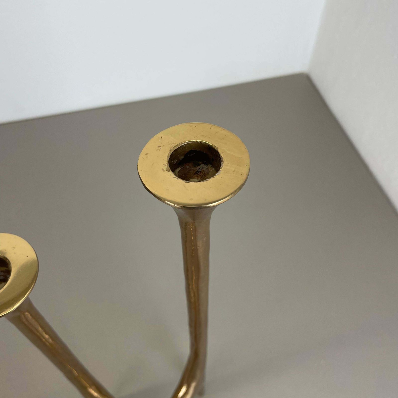 photo vinterior Heavy 7kg Modernist Sculptural 44cm Brutalist Bronze Candleholder, France 1970s