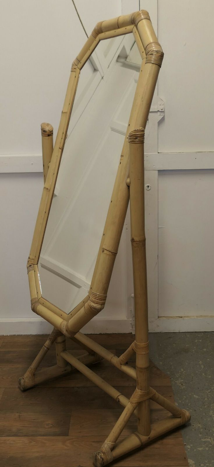 Art Deco Giant Bamboo Cheval Mirror photo furniture