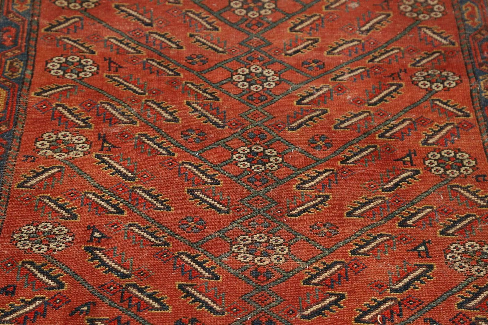 Rare Antique Rug Caucasian Oriental Rug Handmade Carpet Rustic Kurdish Area Rug photo Textiles