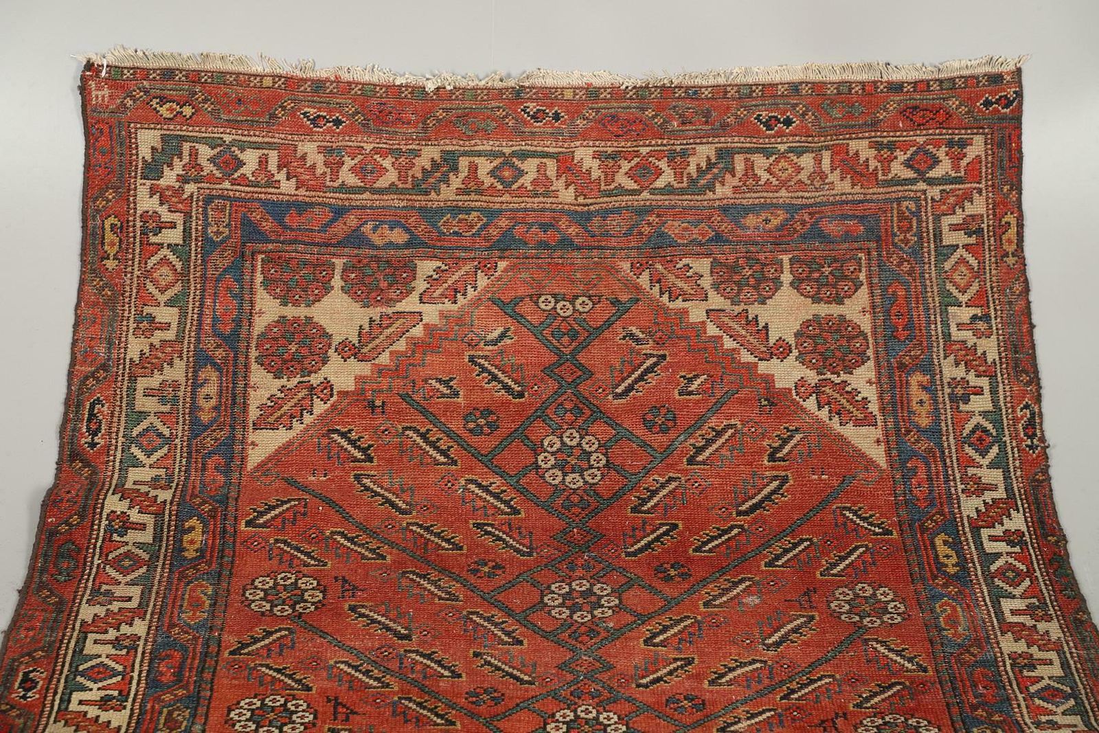 Rare Antique Rug Caucasian Oriental Rug Handmade Carpet Rustic Kurdish Area Rug photo 3800.0