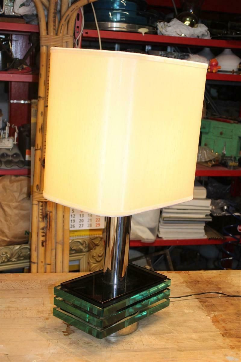 Gallotti & Radice Italian Design Table Lamp Crystall Metal Chrome 1970 Pop Art photo Lighting