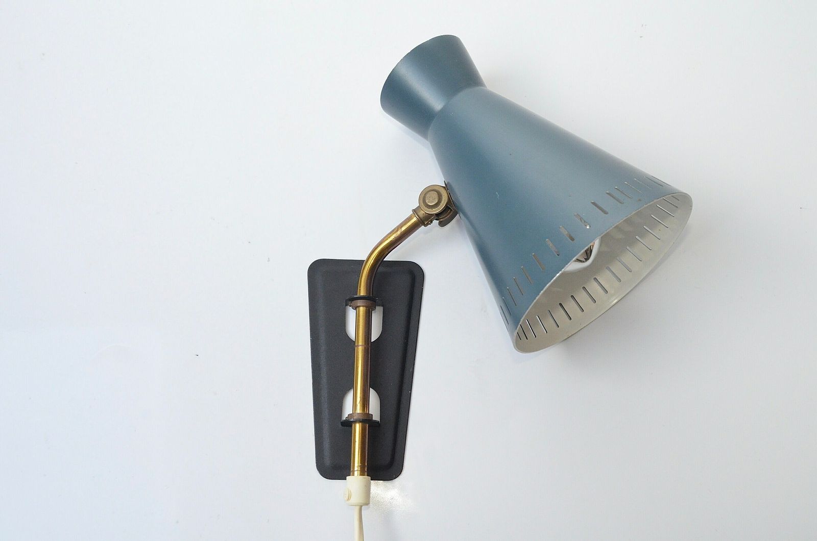 Vintage Scandinavian Modernist Diabolo Metal Wall Lamp By Gnosjö Konstsmide, Sweden 1960s photo for sale