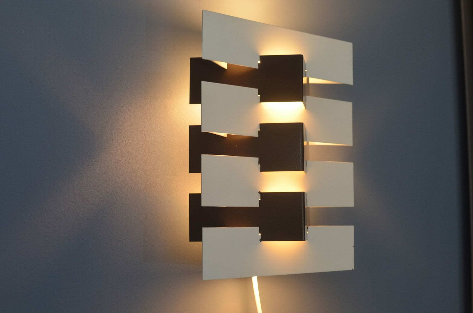 Dutch Geometric Wall Lamp By J.J.M. Hoogervorst For Anvia Almelo, 1960s photo vintage