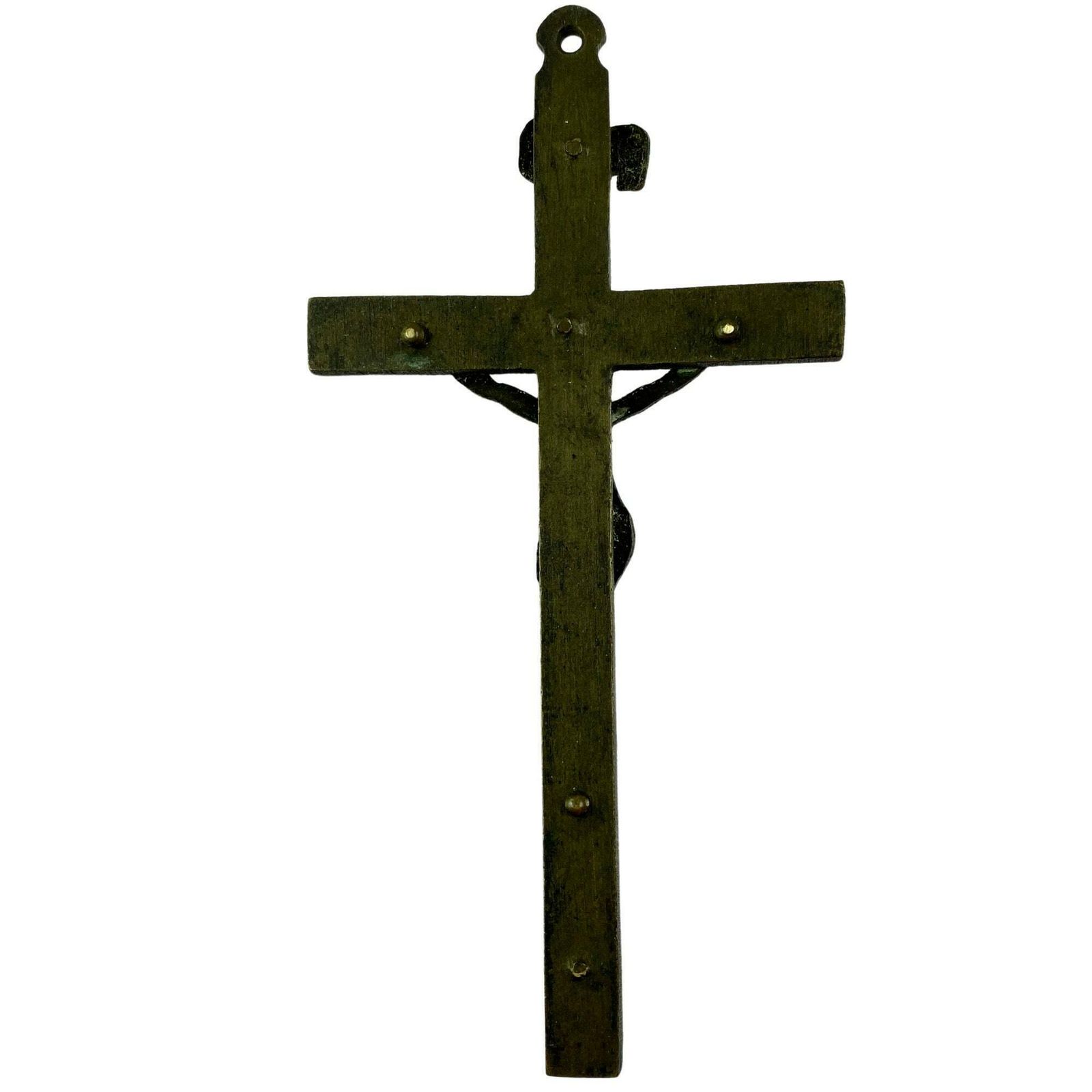 Antique Bronze Pectoral Religious Skull & Cross Bones Crucifix photo furniture