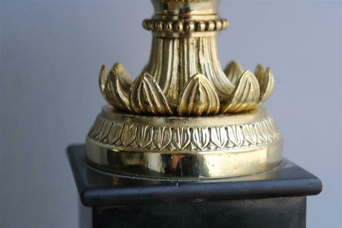 Pair Of Vases In Black Marble And Parts In Polished Brass Napoleon III France photo buy