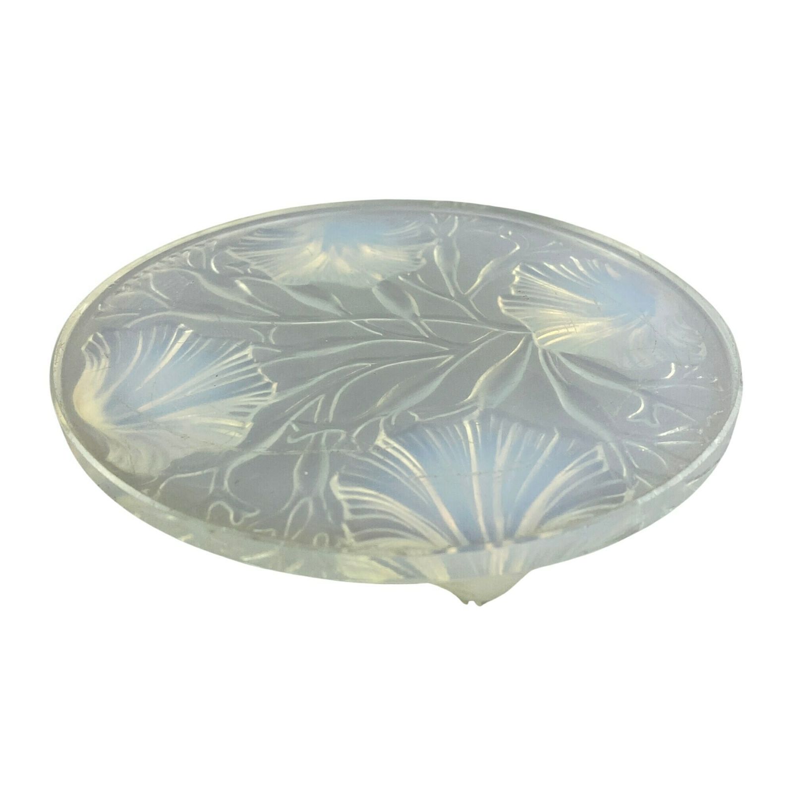 Antique French Art Deco Verlys Opalescent Bottle Coaster   Shells photo furniture