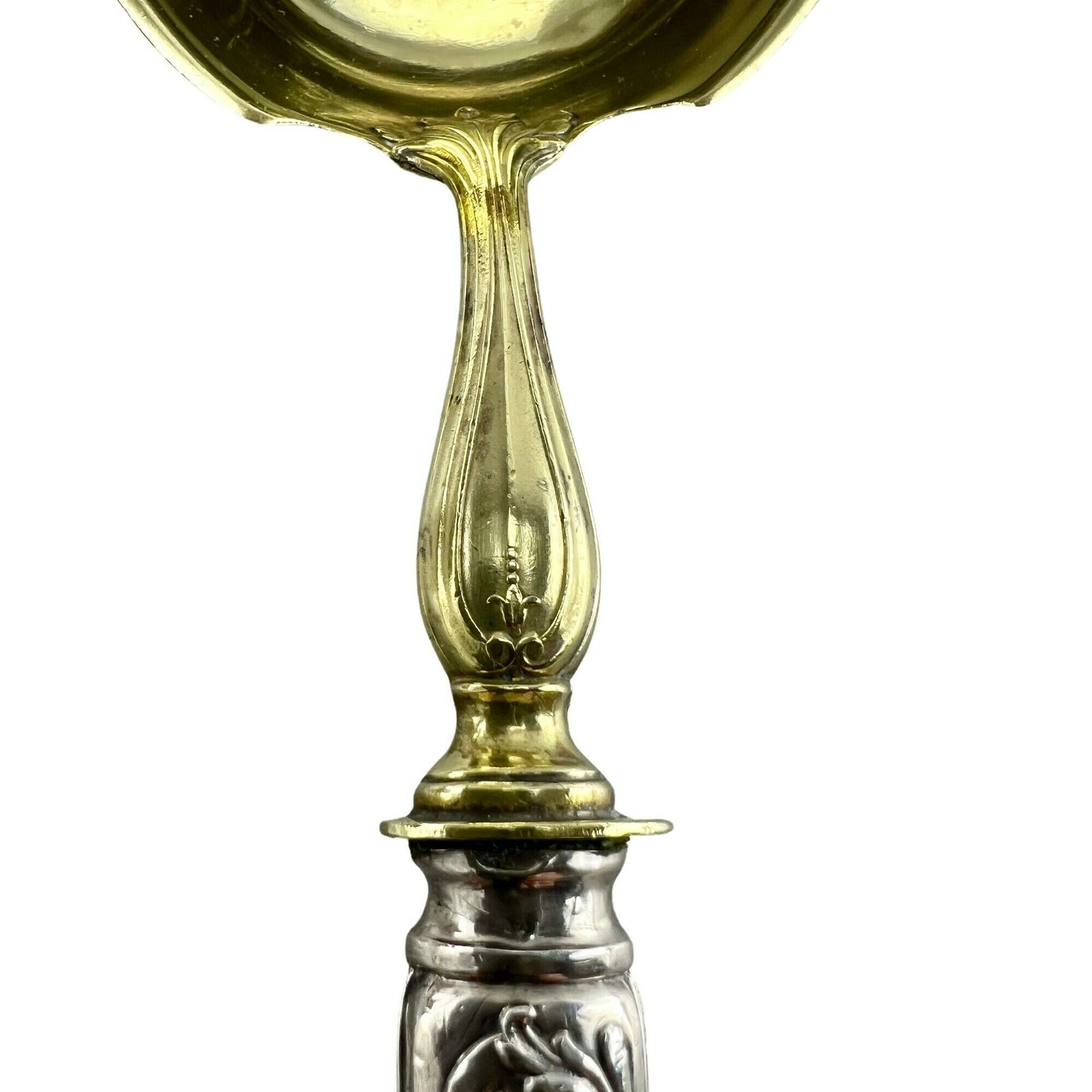 Antique French Silver Handle Sauce Ladle With Vermeil Engraved Bowl   Flatware   Kitchenalia   Dining Room   Silverware photo Home Decor