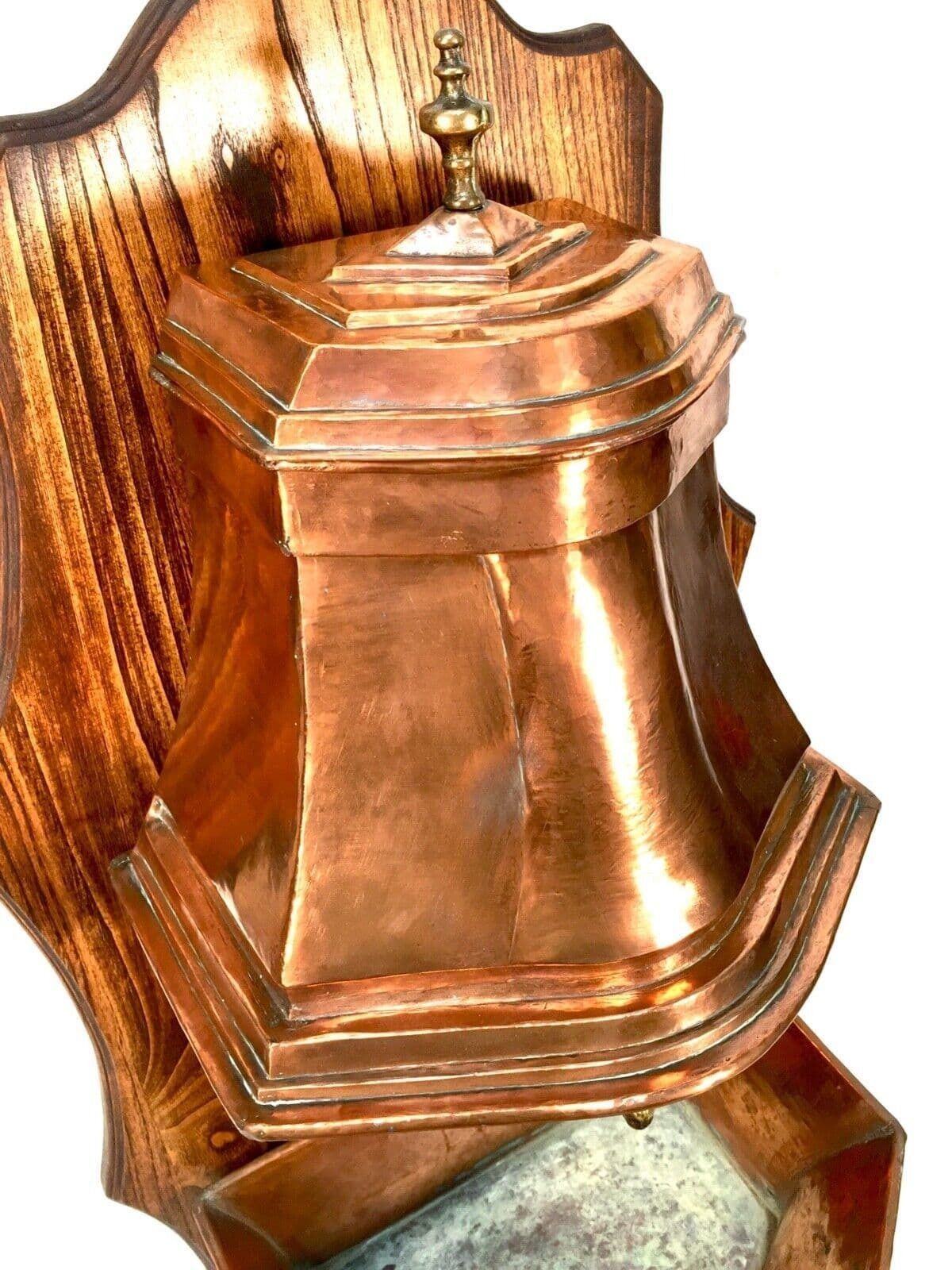 Antique French Copper Wall Fountain / Water Feature On Oak Display Board C1900 photo for sale