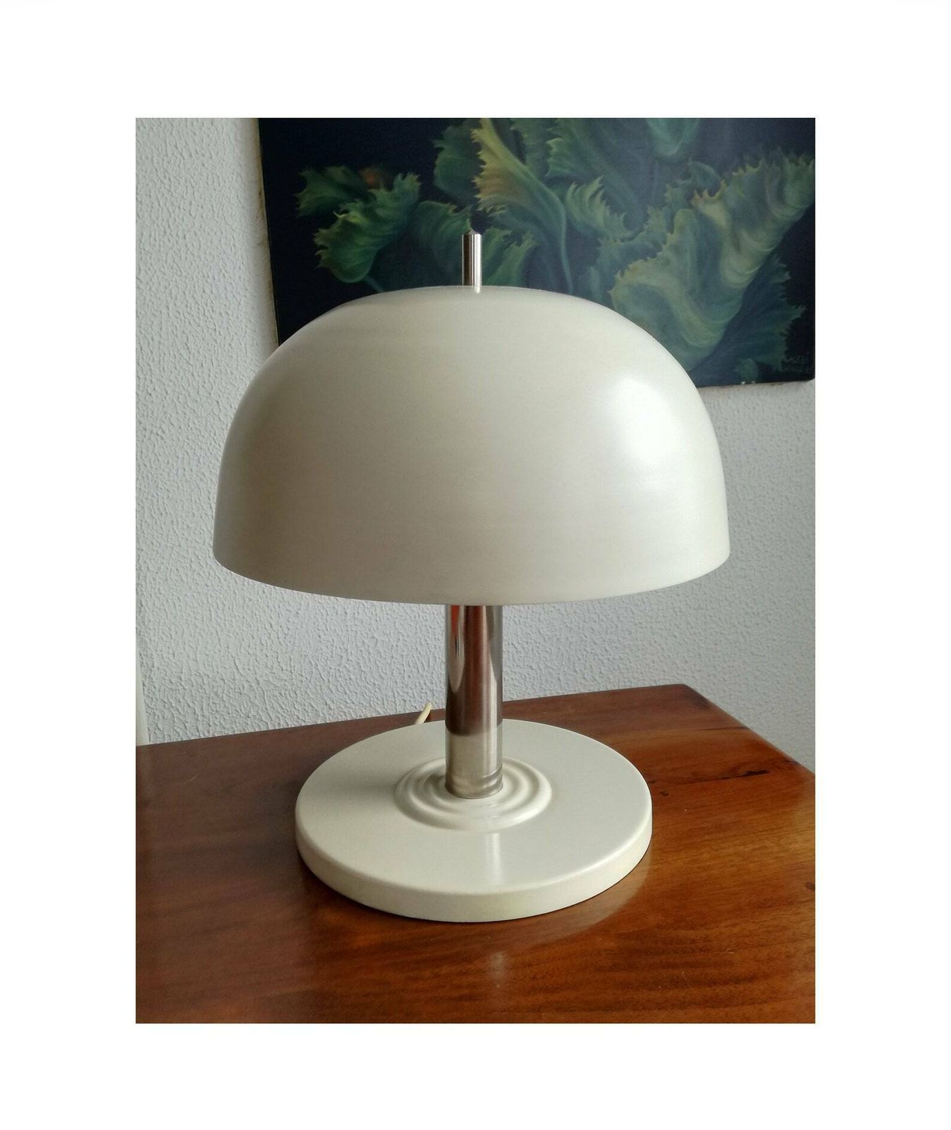 Vintage Metal Table Lamp / Mushroom Table Lamp / 1980s Yugoslavia / Industrial Style / Space Age Light