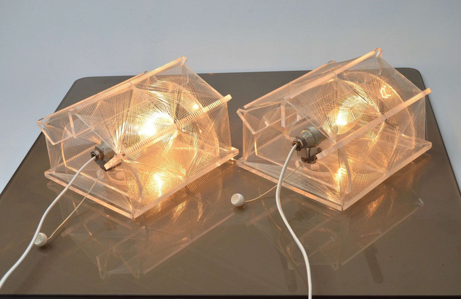 Pair Of Vintage Ultra Rare Wall Lamps By Paul Secon For Sompex Germany, 1970s photo 540.0