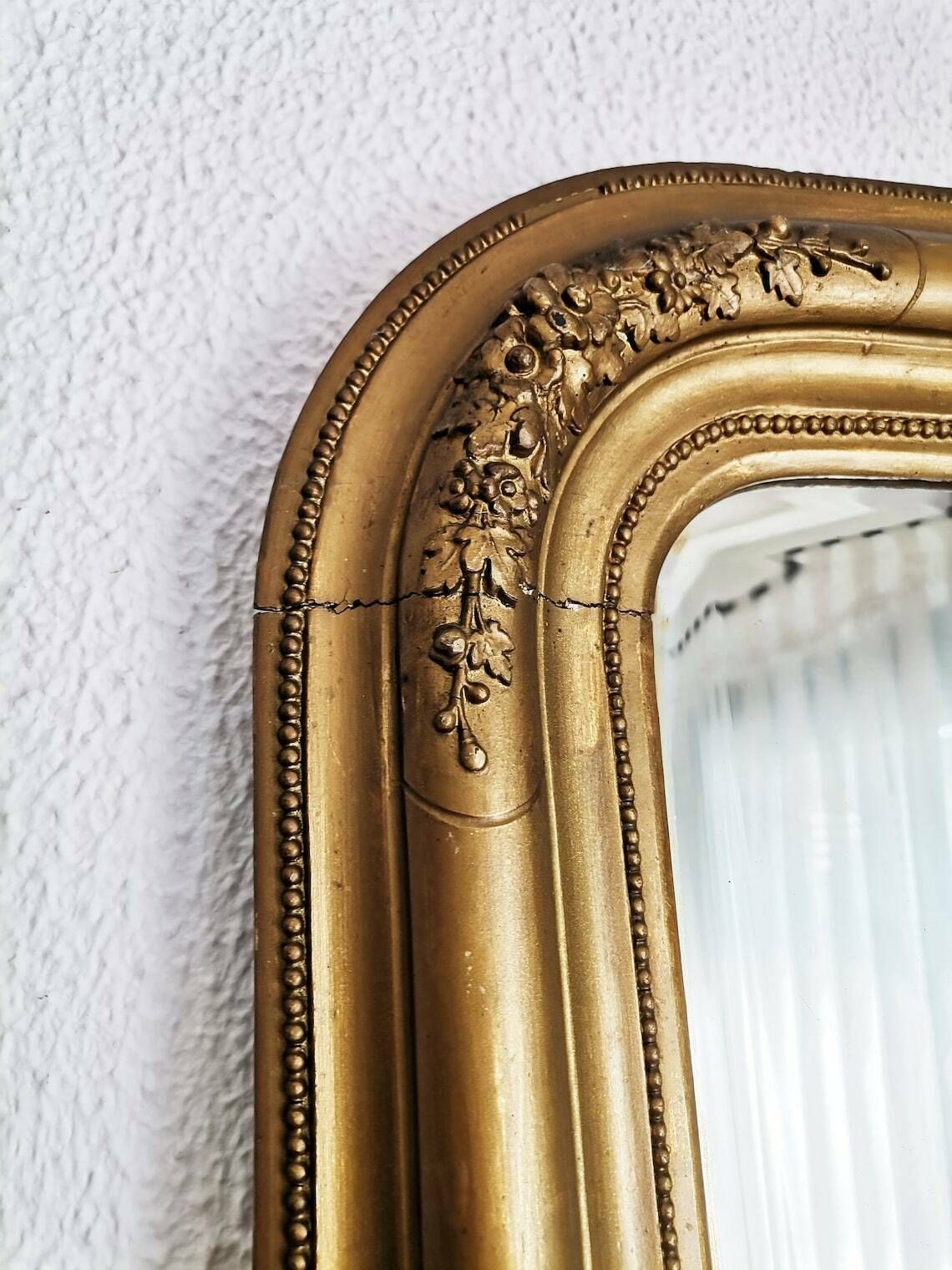 Large Biedermeier Mirror / Framed Gold Mirror / Wood And Gold Paint / 19th Century photo buy