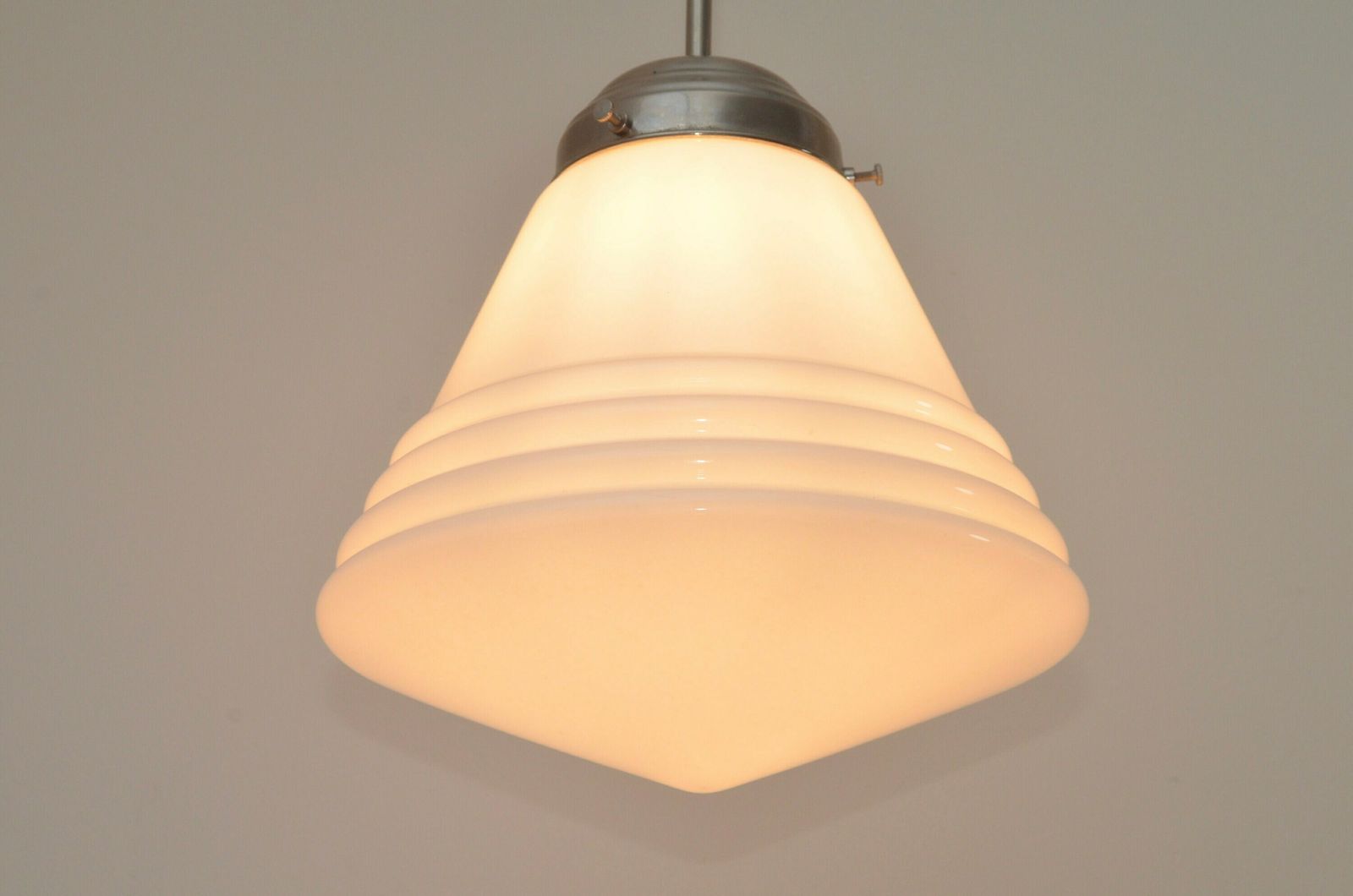 Vintage Art Deco Style Pendant With Glass Shade By Giso Netherlands, 1990s photo vintage