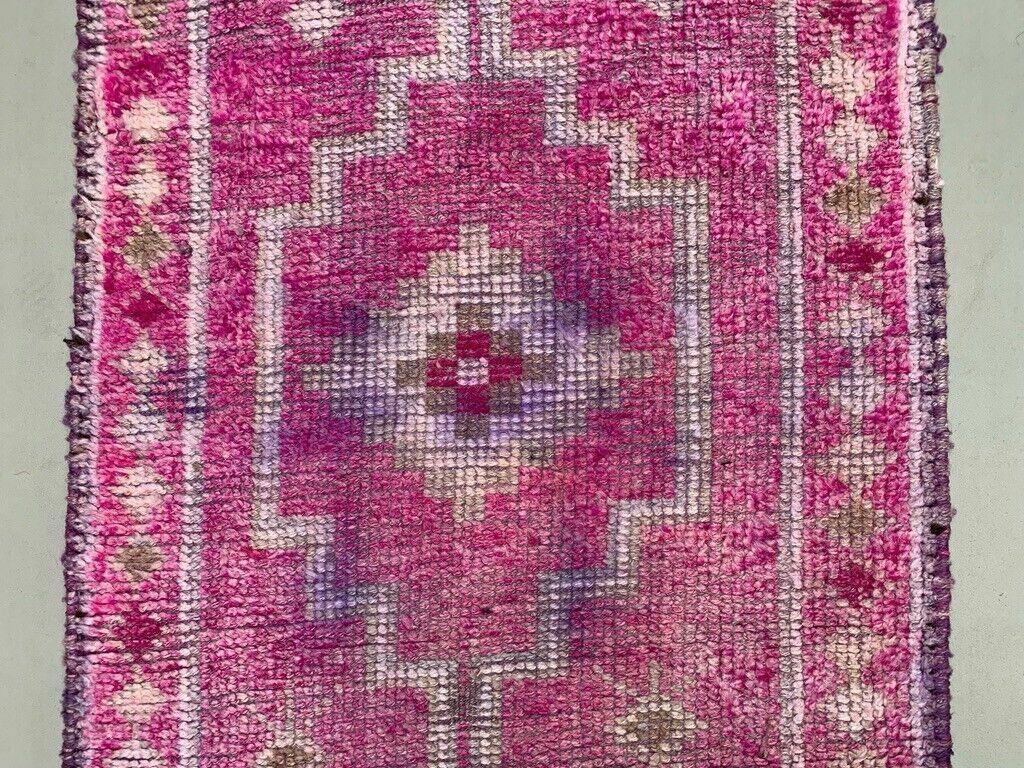 Vintage Turkish Tribal Runner 355x90 Cm Veg Dye Wool Rug Tribal, Handmade photo vintage