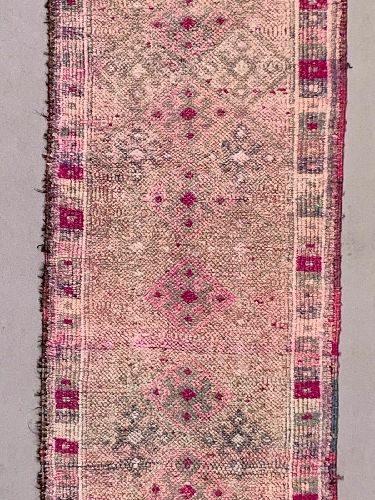 Vintage Turkish Tribal Runner 330x84 Cm Veg Dye Wool Rug Tribal, Handmade photo for sale