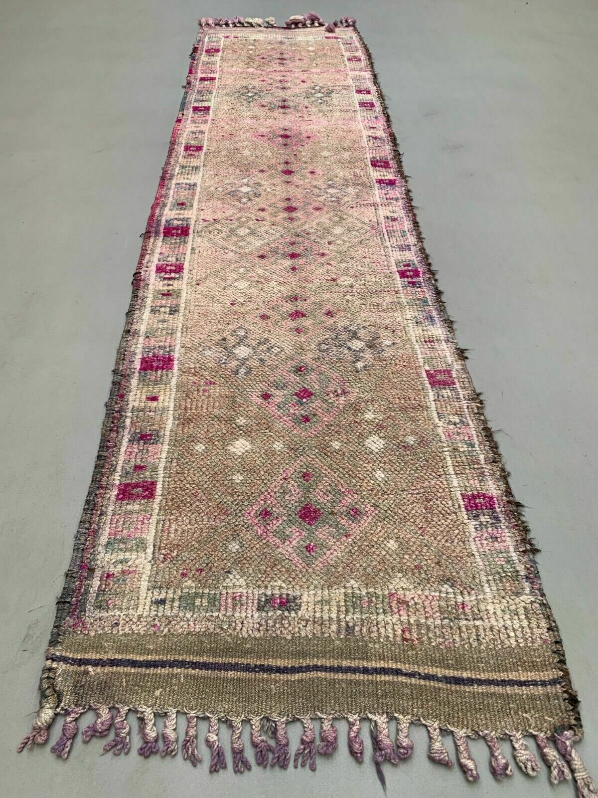 Vintage Turkish Tribal Runner 330x84 Cm Veg Dye Wool Rug Tribal, Handmade photo Textiles