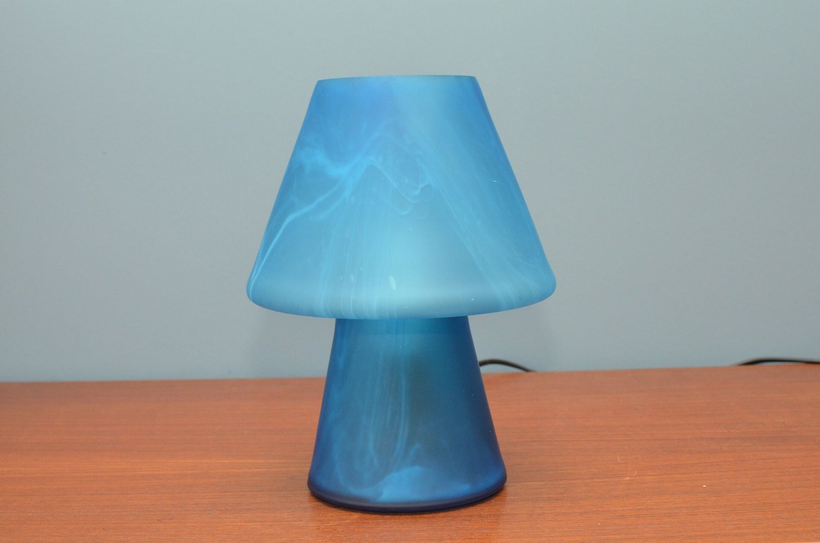 Vintage Murano Swirled Glass Mushroom Table Lamp, Italy 1980s