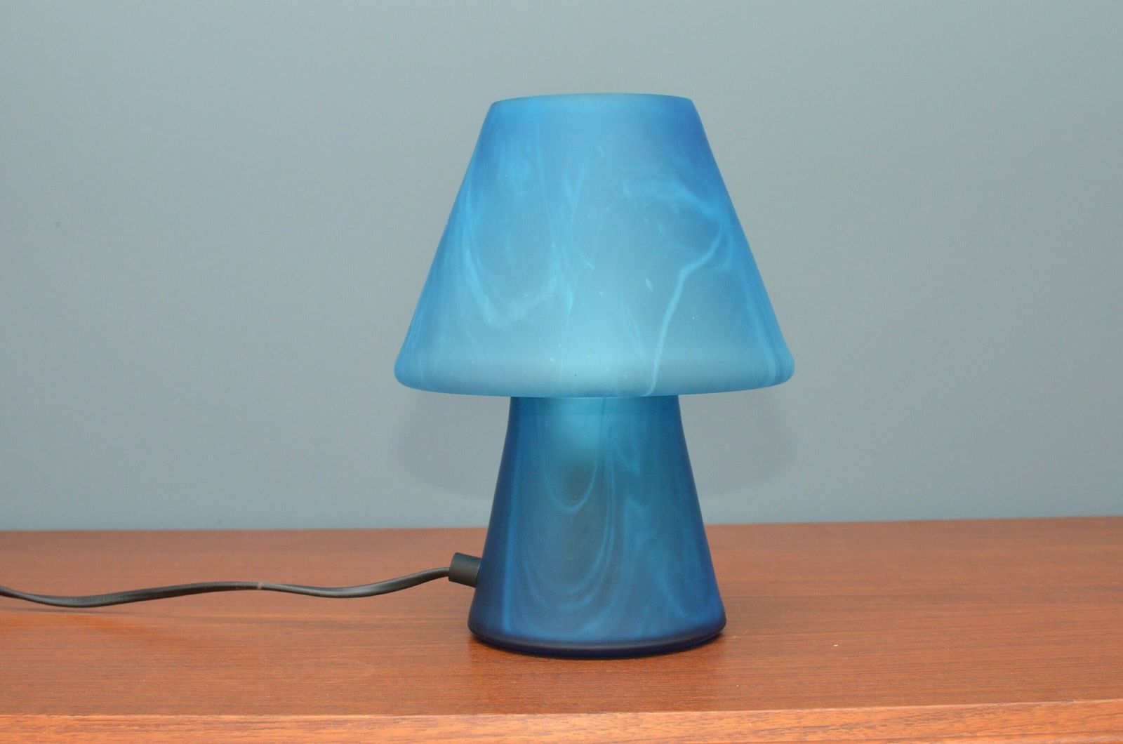 Vintage Murano Swirled Glass Mushroom Table Lamp, Italy 1980s photo for sale