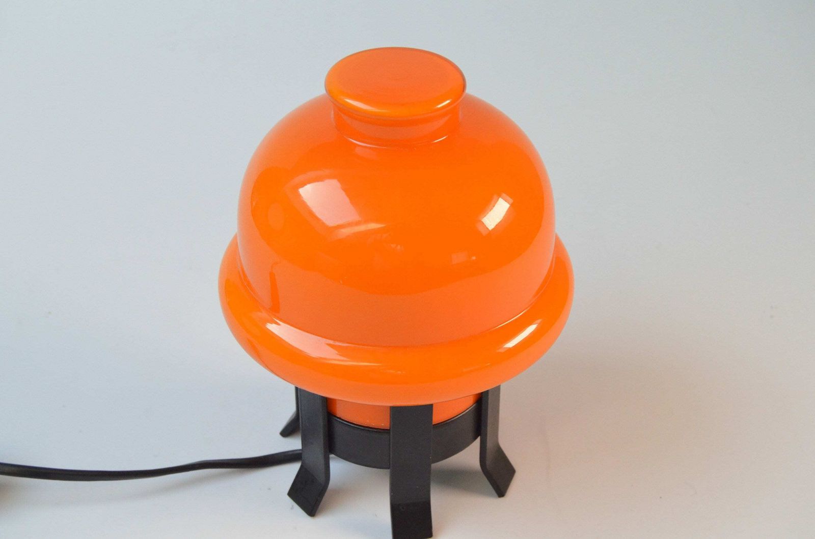 Scandinavian Vintage Mushroom Style Glass Table Lamp By Ledungs, Sweden 1970s photo vinterior