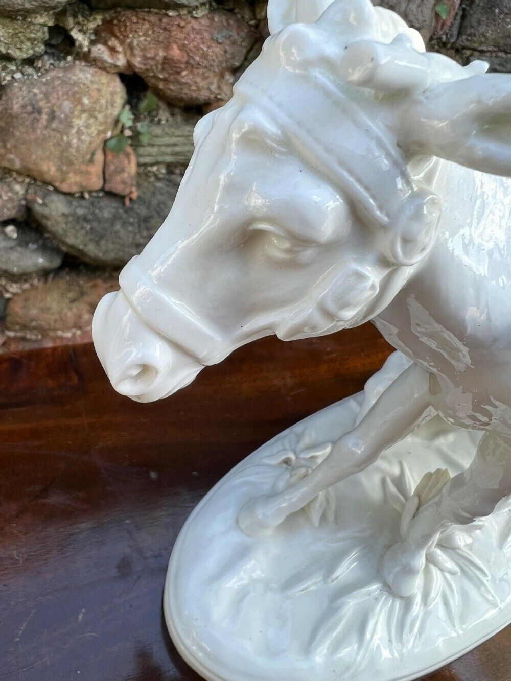 Pair Of Porcelain Figures By Moore Bros, Depicting A Man And A Woman Riding Donkeys photo 295.0