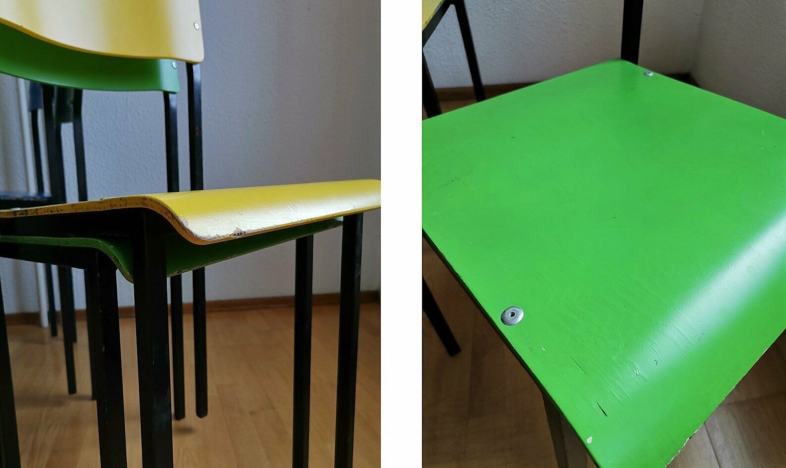 photo furniture 1 Of 10 Industrial School Chairs / Vintage Wooden Desk Chair / Yugoslavia Desk Chairs