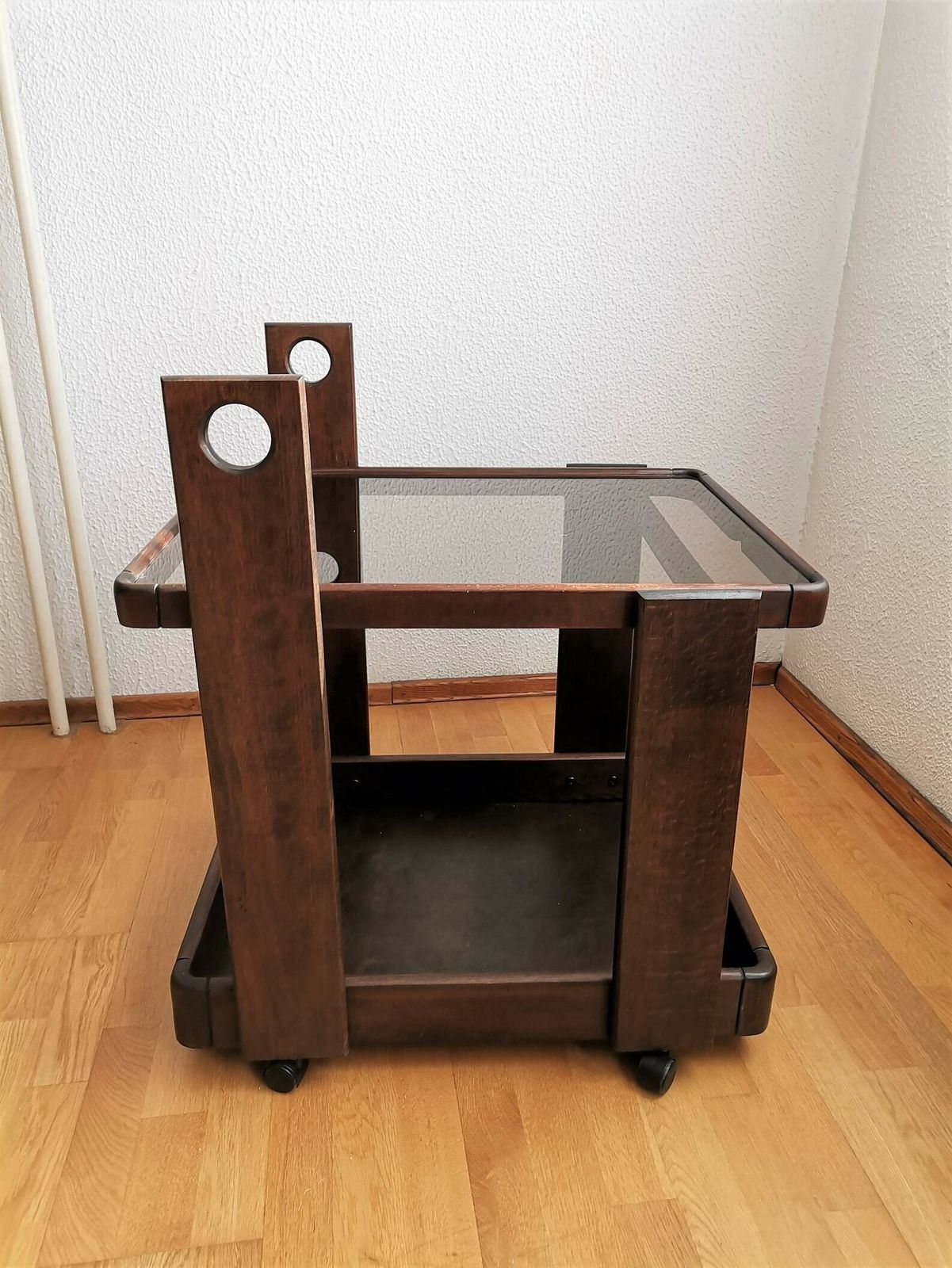 Vintage Serving Trolley Attributed To Gianfranco Frattini / 60s 70s Italian Design / Mid Century Modern Rolling Bar Cart photo Furniture