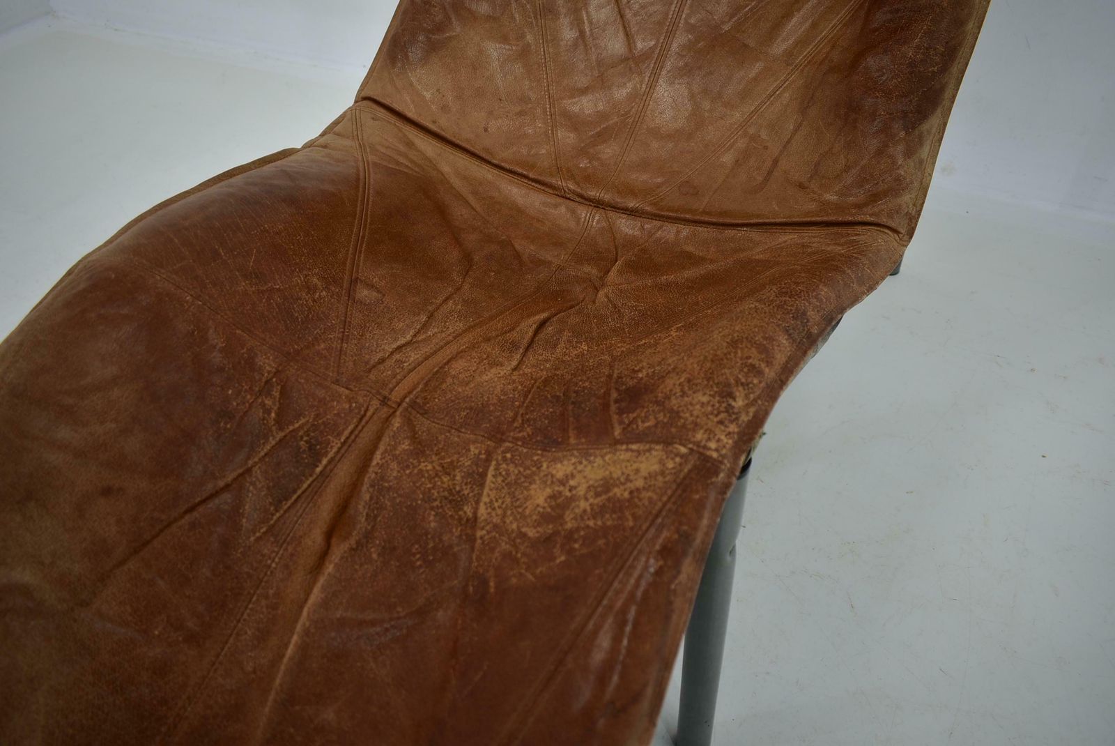 Vintage Cognac Leather Chaise Longue By Tord Bjorklund Sweden, 1970 photo 1602.0